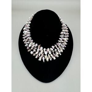 Vintage Japan 4 Strand Purple Shell Necklace